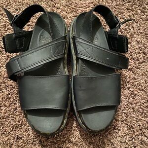 Dr. Martens Black Leather Strap Sandals